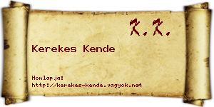 Kerekes Kende névjegykártya