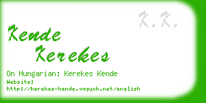 kende kerekes business card